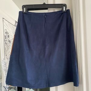 Mo:vint NY suede color block skirt